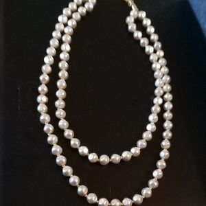 Talbots White Double-Strand Pearl Necklace